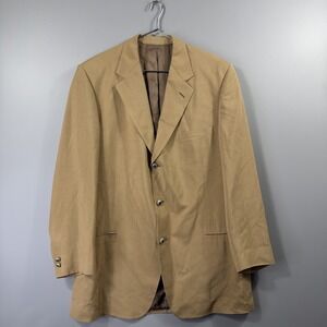 Versace Classic V2 Suit Jacket Mens IT 58 Beige Silk Single Breasted Blazer